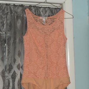 Orange lace body suit